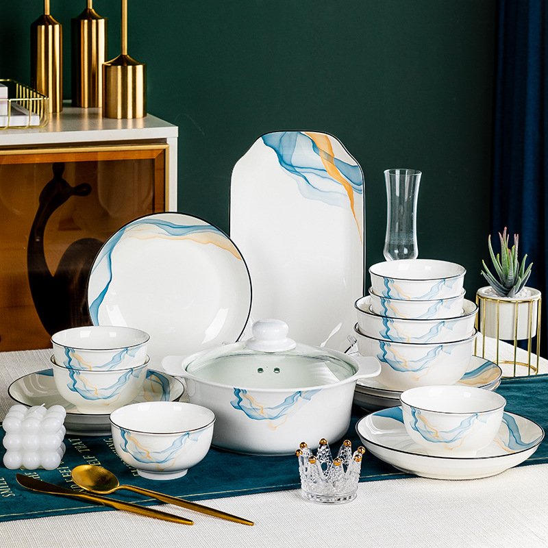 Bowl and dish set, high-end ceramic tableware